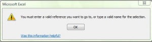 Reference Error Screen